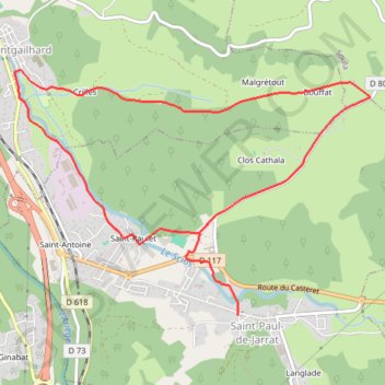 Trace GPS De Saint-Paul à Montgailhard, itinéraire, parcours