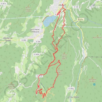 Trace GPS Allevard - Le Crêt du Poulet, itinéraire, parcours