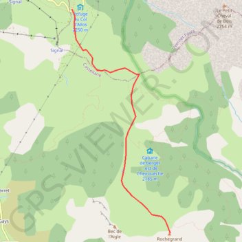Trace GPS Rochegrand depuis le col d'Allos, itinéraire, parcours
