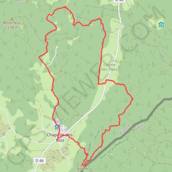 Trace GPS La chapelle des bois (Jura), itinéraire, parcours
