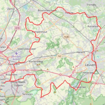 Trace GPS SV1 - Rotselaar - 93.2 km, itinéraire, parcours