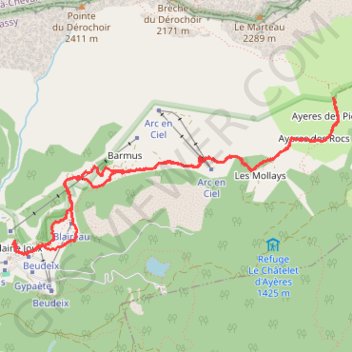 Trace GPS Plaine Joux - Les Ayeres Pierrieres, itinéraire, parcours