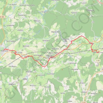 Trace GPS Burgunderweg: Villers - Villersexel, itinéraire, parcours