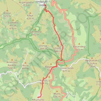 Trace GPS Urdax - Alkurruntz, itinéraire, parcours