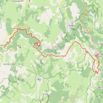 Trace GPS TCM1_St-Chély-Florac_41km, itinéraire, parcours