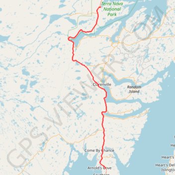 Trace GPS Mallorytown - Arnold's Cove, itinéraire, parcours