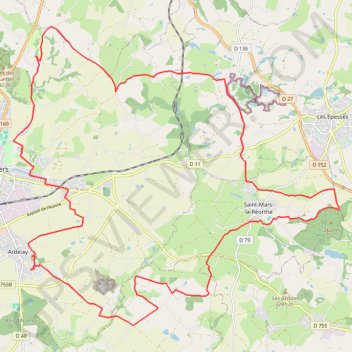 Trace GPS Les Herbiers - Chaffaud - Puy du Fou - Jarries, itinéraire, parcours