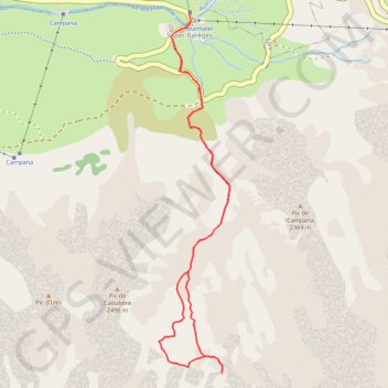 Trace GPS Crête de la Pègue depuis Super-Barèges, itinéraire, parcours