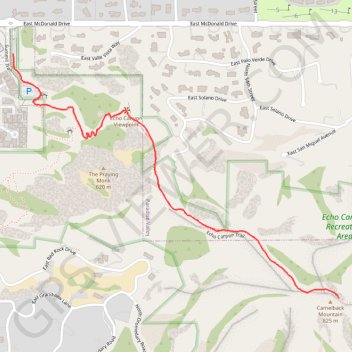 Trace GPS Camelback Mountain, itinéraire, parcours