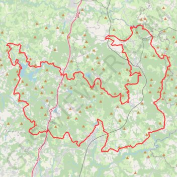 Trace GPS Tour des Monts d'Ambazac (Haute-Vienne), itinéraire, parcours