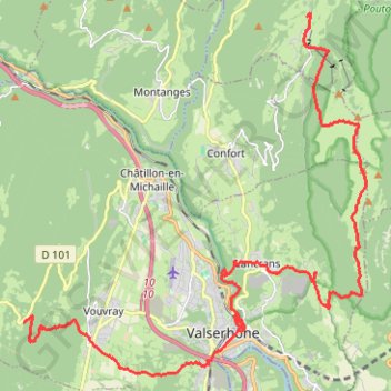 Trace GPS Enthières-Chatillon en Michaille, itinéraire, parcours
