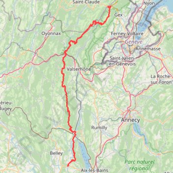 Trace GPS GR9 de Mijoux (Ain) à Yenne (Savoie), itinéraire, parcours