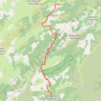 Trace GPS Chemin de Saint Guilhem - Etape 8, itinéraire, parcours