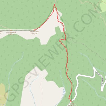 Trace GPS Bec Pointu - par le Col de la Croix, itinéraire, parcours