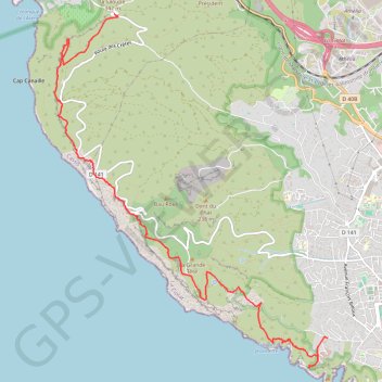Trace GPS De la Ciotat à Cassis par les crêtes, itinéraire, parcours