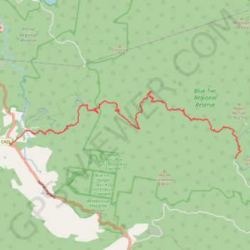 Trace GPS Blue Tier Regional Reserve, itinéraire, parcours