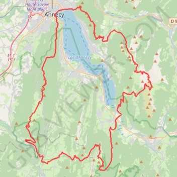 Trace GPS Grand tour du lac d'annecy, itinéraire, parcours