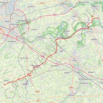 Trace GPS SDB-Moerzeke 46K, itinéraire, parcours