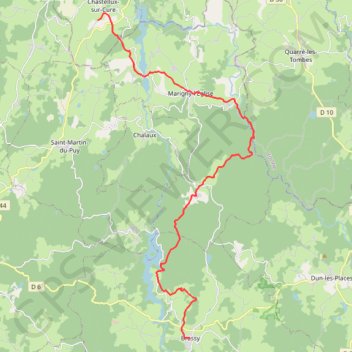 Trace GPS Tour du Morvan - De Chastellux-sur-Cure à Brassy, itinéraire, parcours