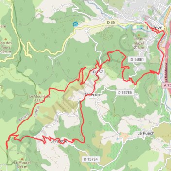 Trace GPS Salagou - Saint-Amans, itinéraire, parcours