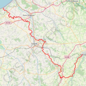 Trace GPS GR26 De Bernay (Eure) à Villers-sur-Mer (Calvados) (2020), itinéraire, parcours