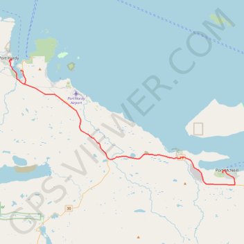 Trace GPS Port McNeill - Port Hardy, itinéraire, parcours