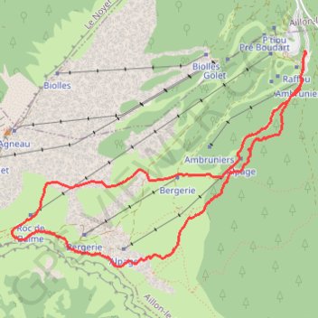 Trace GPS Margeriaz Rando Surf, itinéraire, parcours
