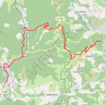 Trace GPS GR07 Lodeve Le Bousquet Orb, itinéraire, parcours