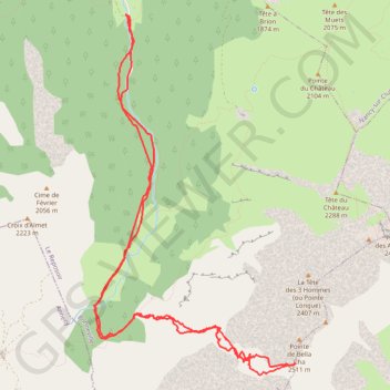 Trace GPS Col de la Combe Marto, itinéraire, parcours