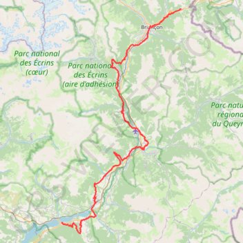 Trace GPS GR653D De Montgenèvre à Savines-le-Lac (Hautes-Alpes), itinéraire, parcours
