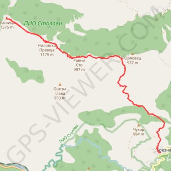 Trace GPS Planinarski dom Brezna - vrh Kamarišta (Usovica) 1375 mnv, itinéraire, parcours