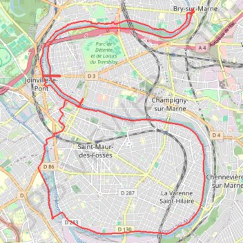 Trace GPS Les boucles - Saint-Maur-des-Fossés, itinéraire, parcours