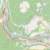 Trace GPS Walk over A9 bridge over River Braan by pedestrian pavement (sidewalk) and small diversion for SGN gas pipeline route then Fiddlers path, itinéraire, parcours