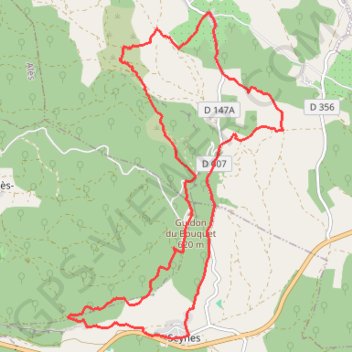 Trace GPS Le Mont Bouquet, itinéraire, parcours