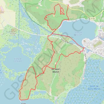 Trace GPS Île Saint-Martin - Étang de l'Ayrolle - Étang de Campignol - Gruissan, itinéraire, parcours