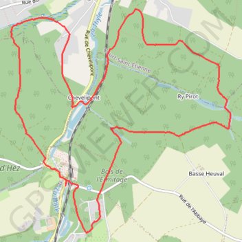 Trace GPS Bois de l'Ermitage, de Sainte-Catherine et d'Hez, itinéraire, parcours