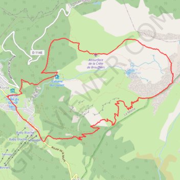 Trace GPS Aretes et cretes du Brouffier, itinéraire, parcours