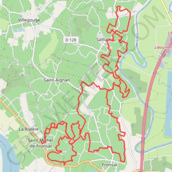 Trace GPS Saint-Michel-de-Fronsac, itinéraire, parcours