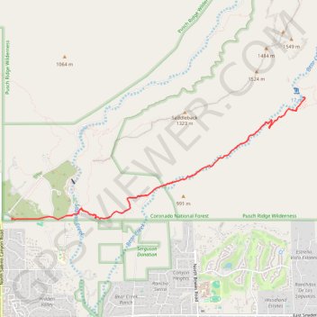 Trace GPS Seven Falls via Bear Canyon, itinéraire, parcours