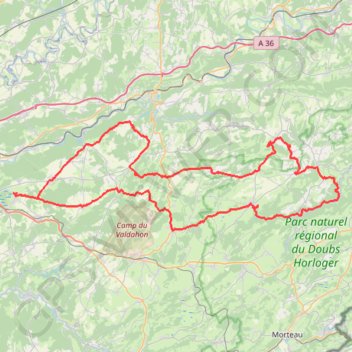 Trace GPS La Diagonale du Doubs - Saône, itinéraire, parcours