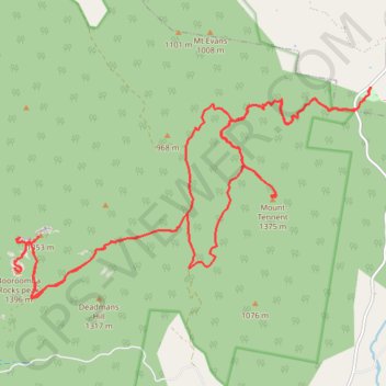 Trace GPS Mount Tennent - Boroomba rocks, itinéraire, parcours