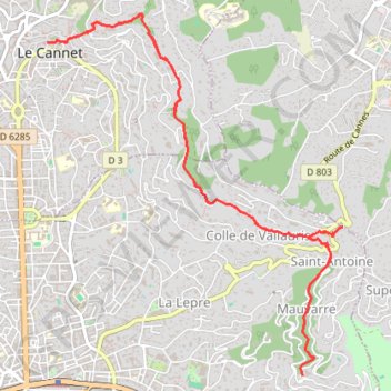 Trace GPS Canal de la Siagne, itinéraire, parcours