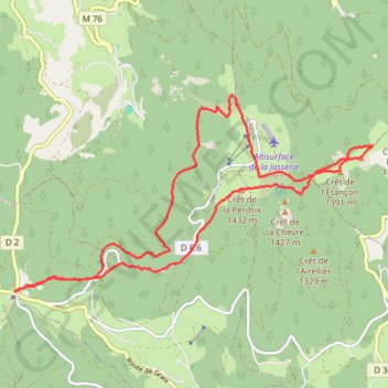 Trace GPS Croix de Chaubouret, itinéraire, parcours