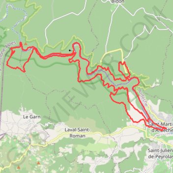 Trace GPS Gorges de l'Ardèche, itinéraire, parcours