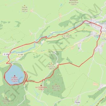 Trace GPS Couze pavin besse lac pavin, itinéraire, parcours
