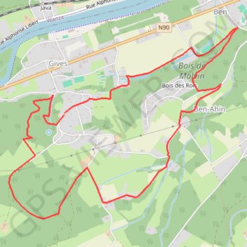 Trace GPS Huy4trail - Gives - 9 - 250 (alt), itinéraire, parcours