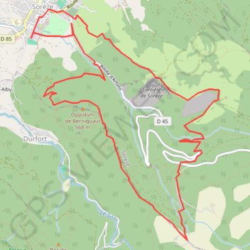 Trace GPS Boucle Soreze Calel Bernicot Sorèze, itinéraire, parcours