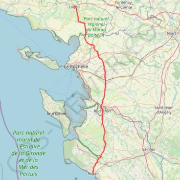 Trace GPS De Luçon à Royan, itinéraire, parcours