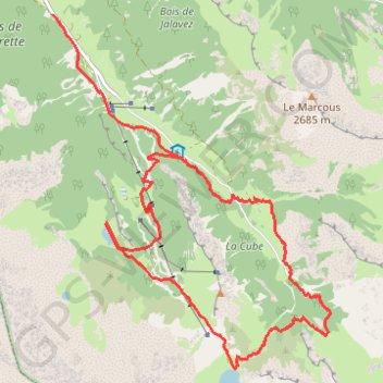 Trace GPS Lac Miroir et SteAnne depuis le Camping de Ceillac, itinéraire, parcours