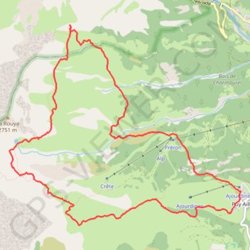 Trace GPS Boucle par le Lac de Puy Aillaud, itinéraire, parcours